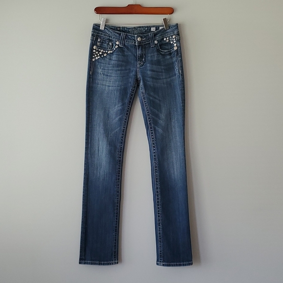 Miss Me Denim - Miss Me Distressed Straight Jeans Flap Pocket 28